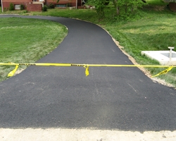 Asphalt Horseshoe Driveway paving at Clayton Drive Storm Drainage Improvement